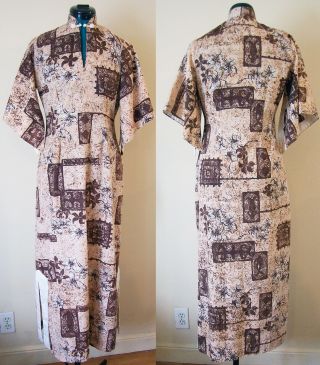 Vintage 1950s Stan Hicks Hawaiian Casuals Pake Muu Cotton Dress B34 Sz XS Hawaii 3