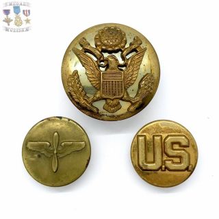 Wwii Us Army Air Corps Collar Insignia Enlisted Cap Badge Aac Aaf Ww2 Bin 7