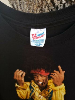 Vintage Jimi Hendrix 1991 T - shirt Size XL Single Stitch Black 2