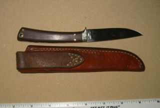 Vintage Custom “ Loveless Style” Knife Unknown Unidentified With Sheath