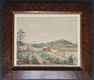 Rare Dated 1851 Historical Early American Painting Henderson Lake York
