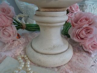 SHABBY VINTAGE FRENCH CHIC HOUDON LADY/ GIRL STATUE BUST W/ JEWELS & PINK HAT 3