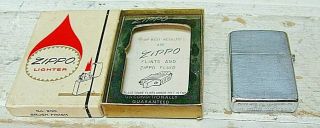 Vintage Zippo Lighter 3 Barrel Hinge 16 Hole Patent 2032695 Bradford,  Pa.  Usa &box