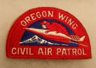 Rare Wwii Design " Oregon Wing  Civil Air Patrol " Patch Design Long Obsolete