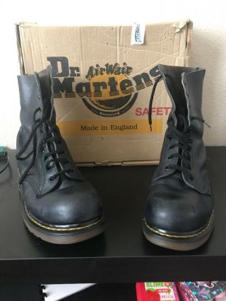 90s Vintage Dr Martens Steel Toe 10 - Eye Boots Airwair Mie Doc 1919z Boots S 9