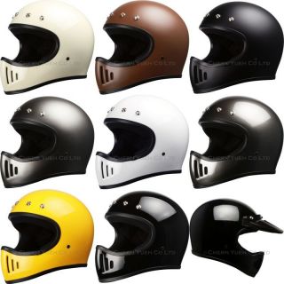 Full Face Motorcycle Helmet Motocross Offroad Mx Atv Dirt Bike With Retro Visor