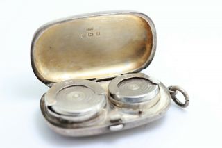 Antique Sterling Silver Coin Holder 1900 - 1930 England C.  E.  A