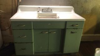 Vintage Kitchen Sink With Cabinet From Victorian Home