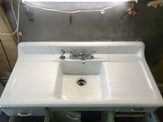 Vintage Kitchen Sink With Cabinet From Victorian Home 3