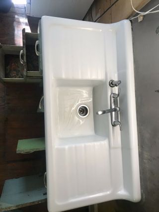 Vintage Kitchen Sink With Cabinet From Victorian Home 4