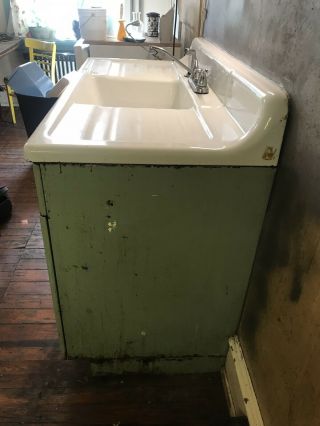 Vintage Kitchen Sink With Cabinet From Victorian Home 5