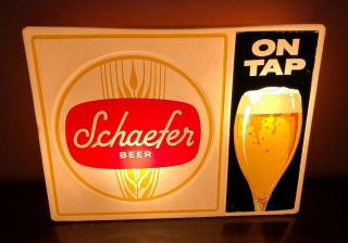 Vintage Schaefer Beer Lighter Sign On Tap Pub Bar Man Cave