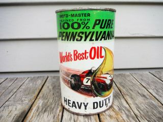 Vntg 1 Imperial Quart Moto - Master Motor Oil Can Canadian Tire Company Race Car