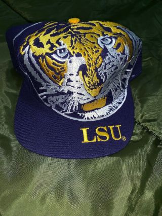 Rare Lsu Louisiana State Tigers The Game Big Logo Snapback Hat Cap Vintage 1990s