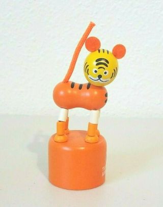 Turkish Airlines Wooden Tiger Collapsible Push Button Toy Fsc