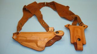 Vintage Desantis Leather Shoulder Holster Fits 1911 5 Inch Colt Kimber,  Others