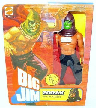 Mattel Usa Big Jim 10 " Zorak Face Changer Figure Misb`77 Awesome C - 9,  Top Rare