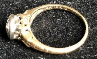 Estate 14k 18k Gold Ring With Five Diamonds Cocktail Wedding Sz 4 7