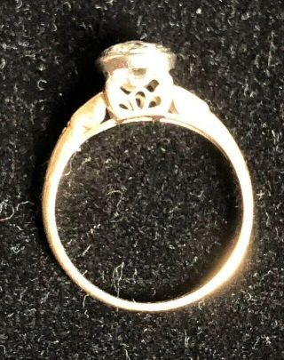 Estate 14k 18k Gold Ring With Five Diamonds Cocktail Wedding Sz 4 8