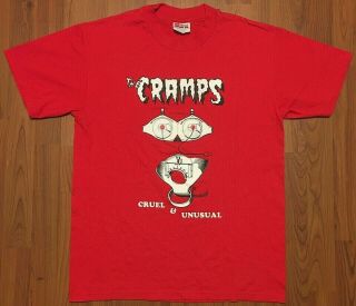 Vintage Authentic Hanes The Cramps - Cruel & Unusual Fall Tour 1999 T - Shirt Med