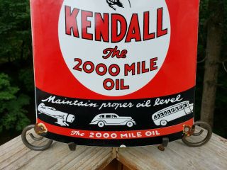 VINTAGE OLD KENDALL MOTOR OIL CAN PORCELAIN GAS PUMP SIGN ADVERTISING 5