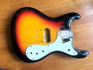 Vintage 1966 Mosrite Ventures Mark I Guitar Body W/original Sunburst Finish