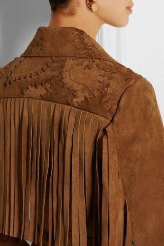 Rare Burberry Prorsum Women’s Runway Fringed Suede Trench Coat,  Sz.  S,  AUTHENTIC 11