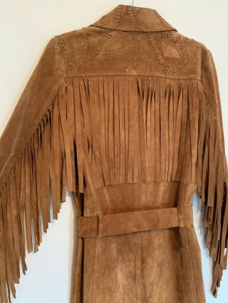 Rare Burberry Prorsum Women’s Runway Fringed Suede Trench Coat,  Sz.  S,  AUTHENTIC 3