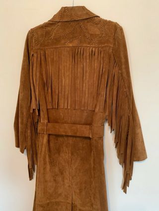 Rare Burberry Prorsum Women’s Runway Fringed Suede Trench Coat,  Sz.  S,  AUTHENTIC 4
