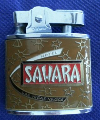 Vintage Sahara Hotel Las Vegas Nv Crown Standard Lighter W/raised Graphics