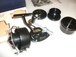 Vintage Garcia Mitchell 300 Spinning Reel And box W/ Extra Spool as Found 2