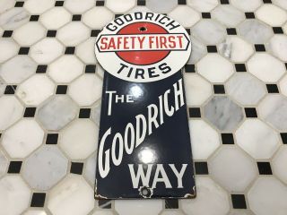 Vintage Bf Goodrich Tires Porcelain Sign Auto Service Station Dealership Gas Oil