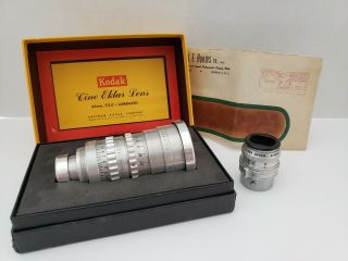 Vtg Kodak Cine Ektar 63mm F/2.  0 Lumenized Picture Cine Lens Boxed