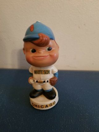 (vtg) 1960s Chicago White Sox Moon Face Mini Bobble Head Nodder Doll Japan Rare
