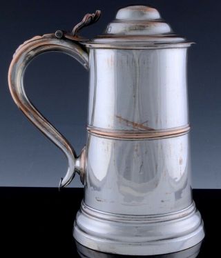 Fine C1780 Georgian Silver Sheffield Plate Lidded Ale Tankard Cup Stein Mug 1