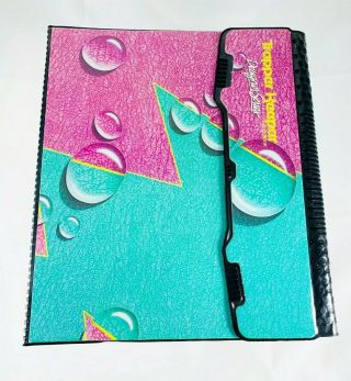 Vintage Teal & Pink Mead Trapper Keeper Notebook Designer Series 1988 29100