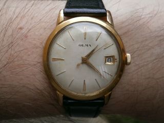 Vintage Gents Wristwatch Olma 41 Jewels Automatic Watch As 1701 Swiss