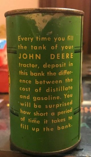 Vintage John Deere Centennial Coin Bank 1937 Tin Tractor 2 Cylinder Distillate 3