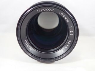 VINTAGE NIKON NIKKOR 105mm 1:2.  5 w/ VMS UV - HAZE 52mm FILTER 4