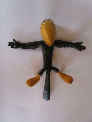 Vintage 1979 Heckle Jeckle Cartoon Magpie Crow Bendable Viacom Toy Figurine