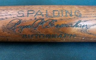 Vtg Antique Roger Bresnahan Spalding Baseball Bat In Hall Of Fame 1945 Autograph