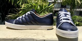 Men’s Berluti Playfield Hand - Crafted Navy Blue/white Sneakers Uk11 US11.  5 Rare 5