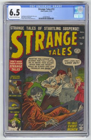 Strange Tales 12 Cgc 6.  5 Vintage Marvel Atlas Comic Pre - Hero Horror Gold 10c