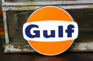 Vintage Gulf Motor Oil Plastic sign 5 
