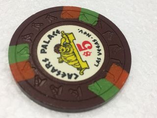 $5 VINTAGE 3rd EDT GAMING CHIP FROM CAESARS PALACE CASINO LAS VEGAS R7 6