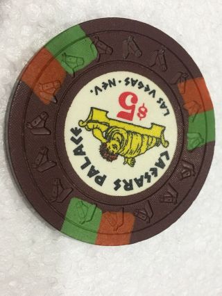 $5 VINTAGE 3rd EDT GAMING CHIP FROM CAESARS PALACE CASINO LAS VEGAS R7 8