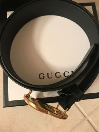 Authentic gucci black leather belt with double G buckle. 3