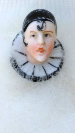 Gorgeous 1920´s Antique Art/deco Half - Doll Powder Puff,  Pierrot,  France