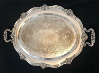 Reed & Barton Silverplate Waiter Serving Tray Regent Very Ornate 5600 Large