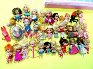 Vintage Liddle Kiddles Collectors Case w/34 Dolls - Most are Mattel Liddle kiddles 2